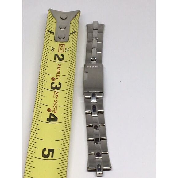 Authentic Fossil Watch Bracelet Parts Links Full Band Silver 12mm No Pins V956 - Picture 1 of 8